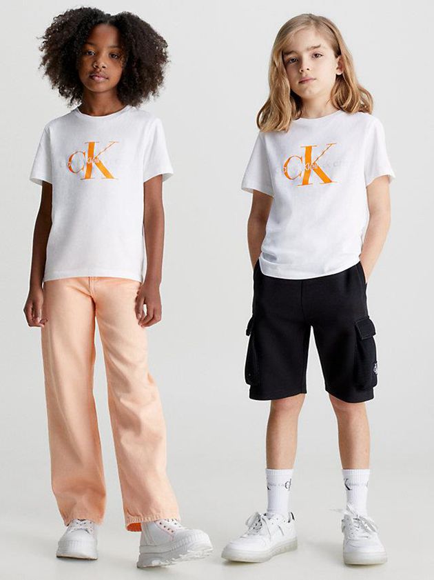 Calvin Klein USA Organic Cotton Logo Boys T-Shirt White 7180542-XT